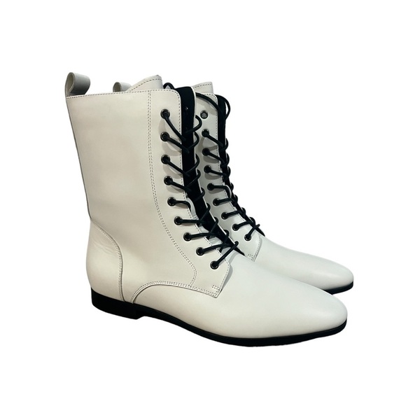 INCI Gal White Leather Mid Calf Boots 41 US 10 Brand New - Picture 2 of 9